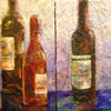 Bottles Dyptich  Acrylic on Canvas 12 x 6 (each panel)